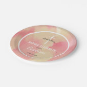 Assiettes En Carton Aquarelle rose et or Baptême fille bébé (Angle)