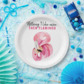 Assiettes En Carton Aquarelle rose exotique moderne Flamant rose cadea (Fête)