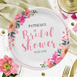 Assiettes En Carton Aquarelle rose Fête des mariées Floral<br><div class="desc">Aquarelle rose Plaques de papier à Fêtes des mariées florales</div>