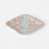 Assiettes En Carton Aquarelle rose Floral Chic Motif (Angulaire)