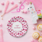 Assiettes En Carton Aquarelle rose Mariage floral (Fête)