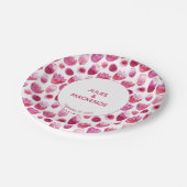 Assiettes En Carton Aquarelle rose Mariage floral (Angle)