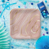 Assiettes En Carton aquarelle rose mignonne conception abstraite (Fête)