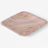 Assiettes En Carton aquarelle rose mignonne conception abstraite (Angulaire)