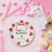 Assiettes En Carton Aquarelle rose pâle de Berry Plaque de papier frai (Fête)