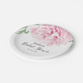 Assiettes En Carton Aquarelle rose Peony Floral (Angle)