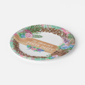 Assiettes En Carton Aquarelle Rustique Fleur Wreath Happy Pâques (Angle)