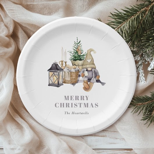 Assiettes En Carton Aquarelle Rustique Gnome Holiday