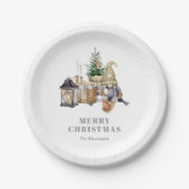 Assiettes En Carton Aquarelle Rustique Gnome Holiday (Devant)