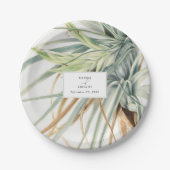 Assiettes En Carton Aquarelle Rustique Neutral Boho Mariage botanique (Devant)