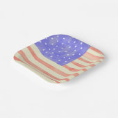 Assiettes En Carton Aquarelle rustique USA drapeau américain (Angulaire)
