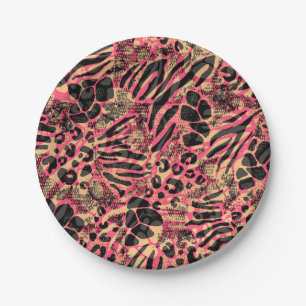 Assiettes En Carton Aquarelle Safari animal Imprimer