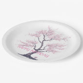 Assiettes En Carton Aquarelle Sakura Pink Cherry Blossom Tree (Angle)