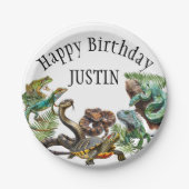 Assiettes En Carton Aquarelle Serpent Reptile d'anniversaire (Devant)