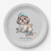 Assiettes En Carton Aquarelle Shih Tzu Papier Plaque (Devant)