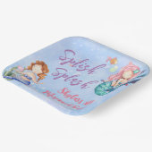 Assiettes En Carton Aquarelle Sirène Bash Plaques de papier d'annivers (Angulaire)