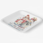 Assiettes En Carton Aquarelle Snowman (Angulaire)