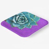 Assiettes En Carton Aquarelle Succulente dentelle pourpre (Angulaire)