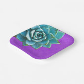 Assiettes En Carton Aquarelle Succulente dentelle pourpre (Angulaire)