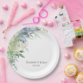 Assiettes En Carton Aquarelle Succulents du désert (Fête)