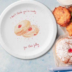 Assiettes En Carton Aquarelle Sufganiyot Jelly Donut Funny Hanoukka