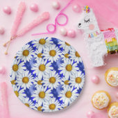 Assiettes En Carton Aquarelle sur Denim Blue (Fête)