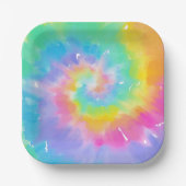 Assiettes En Carton Aquarelle Teinture Motif Plaques papier (Recto)