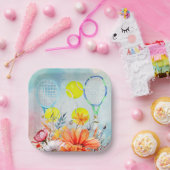 Assiettes En Carton Aquarelle Tennis pour Plaques de Papier Joueur (Fête)