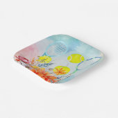 Assiettes En Carton Aquarelle Tennis pour Plaques de Papier Joueur (Angulaire)