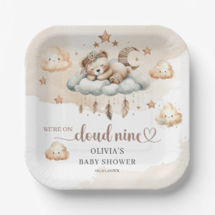 Assiettes En Carton Aquarelle terre cuite ivoire nuage neuf ours en pe