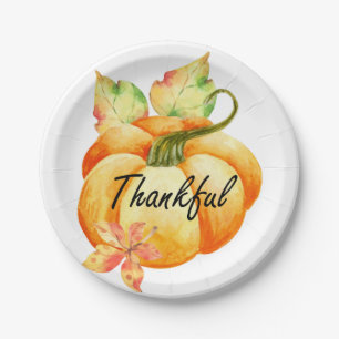 Assiettes En Carton Aquarelle Thanksgiving