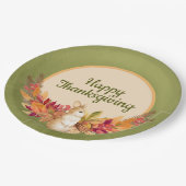 Assiettes En Carton Aquarelle Thanksgiving Bunny, Acorns, Berries (Angle)
