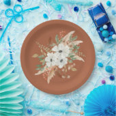 Assiettes En Carton Aquarelle Thanksgiving Chute Florale (Fête)