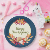 Assiettes En Carton Aquarelle Thanksgiving Hérisson, Acorns, Berries (Fête)