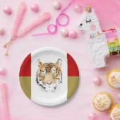 Assiettes En Carton Aquarelle Tiger Head (Fête)