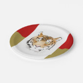 Assiettes En Carton Aquarelle Tiger Head (Angle)