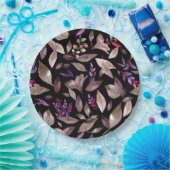 Assiettes En Carton Aquarelle tombée feuille (Fête)