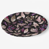 Assiettes En Carton Aquarelle tombée feuille (Angle)