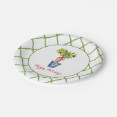 Assiettes En Carton Aquarelle Topiary & Trellis frontière Joyeux Fêtes (Angle)