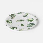 Assiettes En Carton Aquarelle Tropical Green Foliage Feuille (Angle)