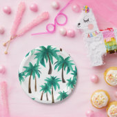 Assiettes En Carton Aquarelle tropicale des palmiers (Fête)