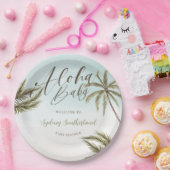 Assiettes En Carton Aquarelle tropicale Palm Trees Baby shower Bienven (Fête)