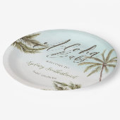 Assiettes En Carton Aquarelle tropicale Palm Trees Baby shower Bienven (Angle)