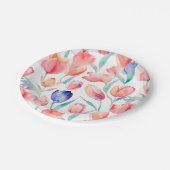 Assiettes En Carton Aquarelle Tulipes Motif Plaques de papier (Angle)
