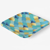 Assiettes En Carton Aquarelle Turquoise Parties scintillant or Plaques (Angulaire)