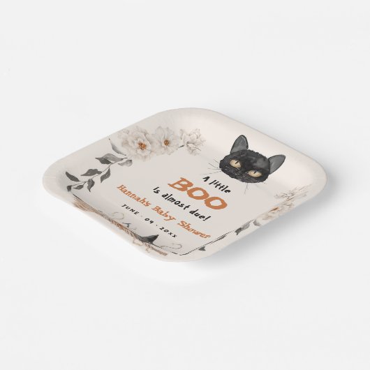 Assiettes En Carton Aquarelle Un Petit Baby shower Boo Halloween (Angulaire)