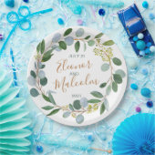 Assiettes En Carton Aquarelle verdure couronne, eucalyptus Mariage (Fête)