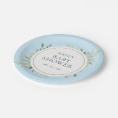 Assiettes En Carton Aquarelle Vert Bleu Bébé Garçon Douche (Angle)