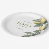 Assiettes En Carton Aquarelle Vert citron (Angle)