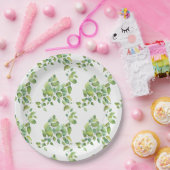 Assiettes En Carton Aquarelle vert eucalyptus feuillage vert (Fête)